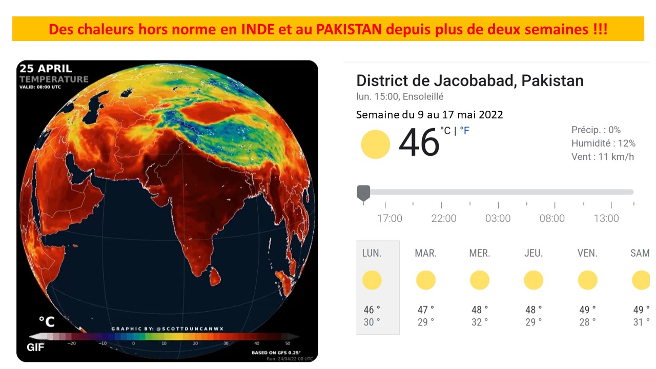 Chaleurs extrêmes en Inde et au Pakistan